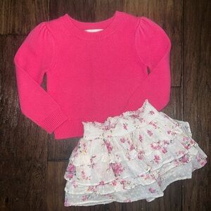 Loveshackfancy cashmere sweater skirt little girls 4-5